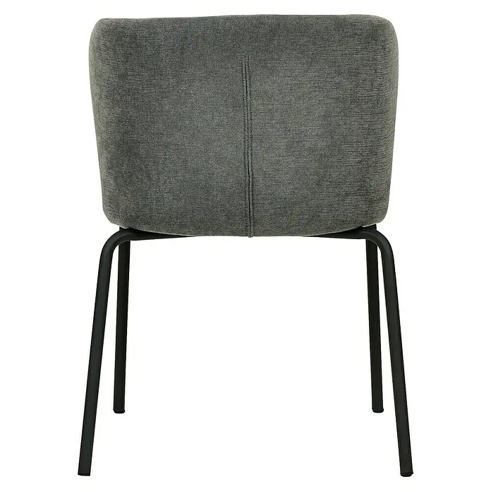 Feros Stapelstuhl Break - Stahl, Sperrholz, Schaumstoff, Dunkelgrau, B x T x H: 55 x 53 x 75 cm - Grauer Polsterstuhl mit dunklem Metallgestell, ideal für Esszimmer oder Büro, bietet Komfort und modernen Stil.