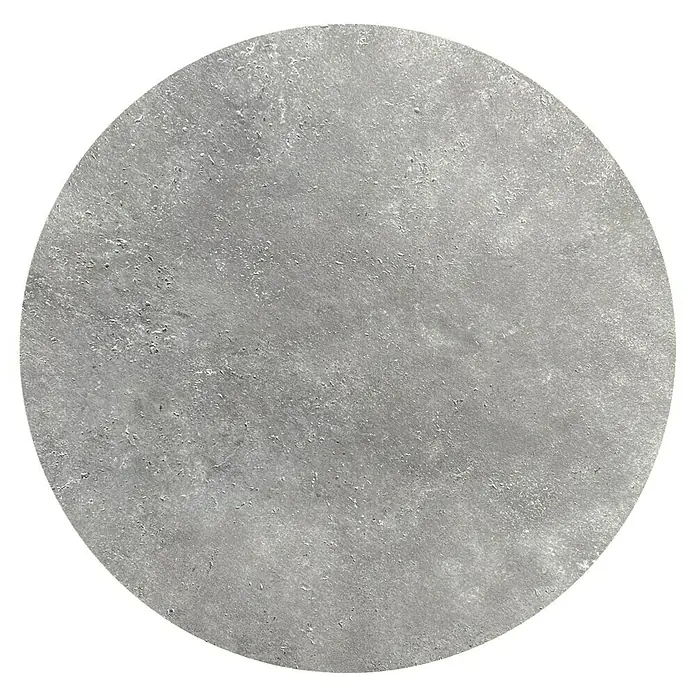 Garten-Tischplatte Feros - Ø x H: 120 x 1,2 cm, HPL, Rund, Hellgrau - Graue Steinplatte mit subtiler Textur, ideal für moderne Tischdesigns oder dekorative Elemente. Robust und stilvoll.
