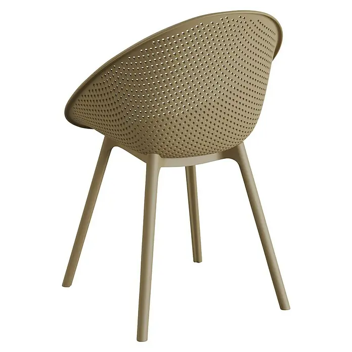 Barths Gartensessel Qosy - Polypropylen, Sandbraun, B x T x H: 59 x 83 x 80 cm - Eleganter, perforierter Stuhl in Sandfarbe. Das moderne Design macht ihn zum Blickfang in jedem Raum.