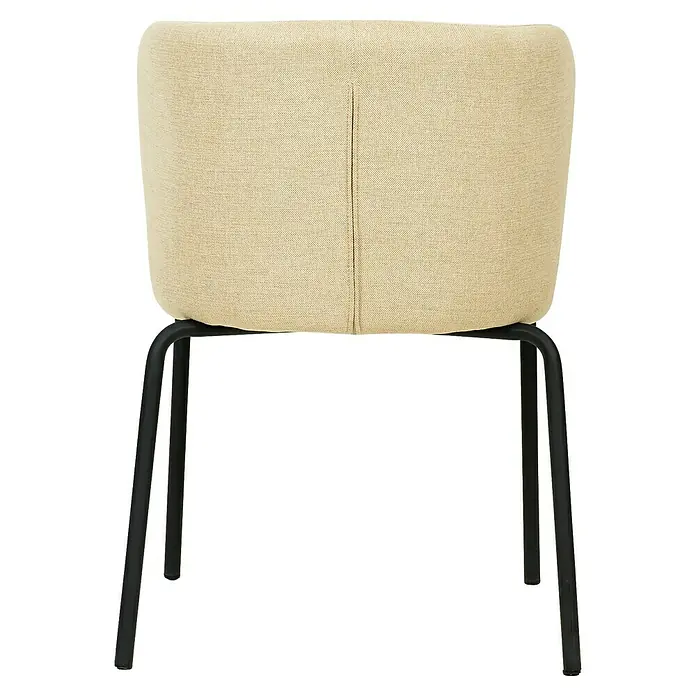 Feros Stapelstuhl Break - Stahl, Sperrholz, Schaumstoff, Beige, B x T x H: 55 x 53 x 75 cm - Dieser Hocker besticht durch seine gepolsterte Sitzfläche in Beige und das moderne Gestell in Schwarz. Ideal für Wohn- und Essbereich.