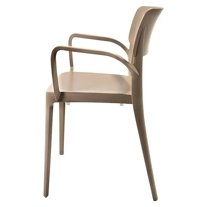 Stapelsessel Wing - Polypropylen, Sandbraun, B x T x H: 54 x 55 x 82 cm - Der elegante Armlehnstuhl in sanften Erdtönen bietet Komfort und Stil für jeden Raum. Perfekt für Esszimmer oder Terrasse.