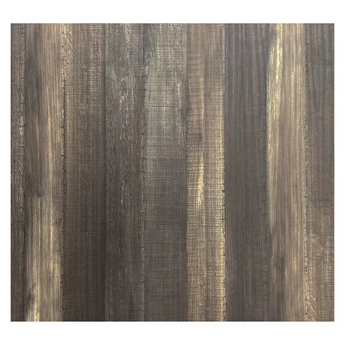 Garten-Tischplatte Feros - L x B x H: 70 x 70 x 1,2 cm, HPL, Quadratisch, Braun/Grau - Dunkelbraune Holzpaneele mit ausgeprägter Maserung und rustikalem Charme. Ideal für stilvolle Wand- oder Bodenverkleidungen.