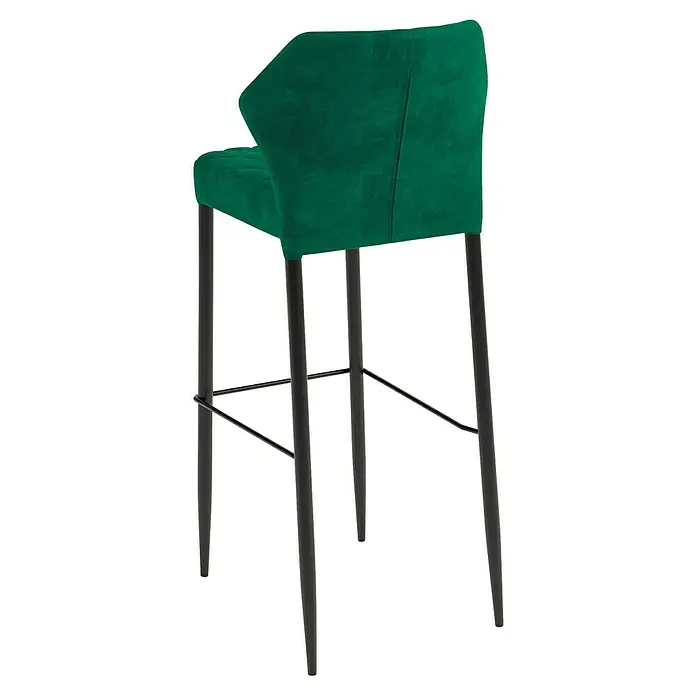 Feros Garten-Barhocker Louis - Stahl, Velours, Grün, B x T x H: 46 x 49 x 109 cm - Der elegante grüne Barhocker mit schwarzem Gestell ist ein echter Hingucker und bietet hohen Sitzkomfort. Ideal für jede Bar oder Küche.