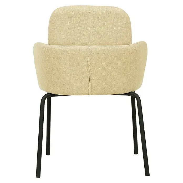 Feros Stapelstuhl Paddy - Stahl, Sperrholz, Schaumstoff, Beige, B x T x H: 56 x 56 x 82 cm - Dieser Stuhl besticht durch seinen bequemen, hellen Sitzbereich und das robuste, dunkle Metallgestell. Modernes Design für jeden Raum.