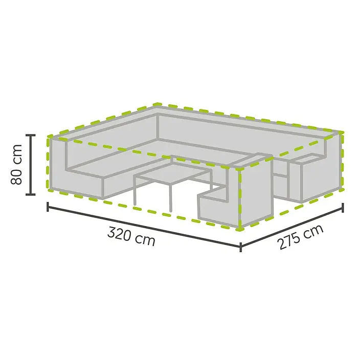 Barths Loungemöbel Schutzhülle - L x B x H: 320 x 275 x 80 cm, Polypropylen, Hellgrau - Abdeckung für Gartenmöbel-Set mit den Maßen 320x275x80 cm zum Schutz vor Witterungseinflüssen.