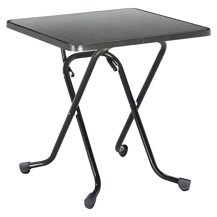 Barths Klapptisch Madrid - L x B x H: 67 x 67 x 73 cm, Stahl, Quadratisch, Anthrazit - Klapptisch mit schwarzer Tischplatte und schwarzem Metallgestell. Praktisch und platzsparend für den flexiblen Einsatz im Haus.