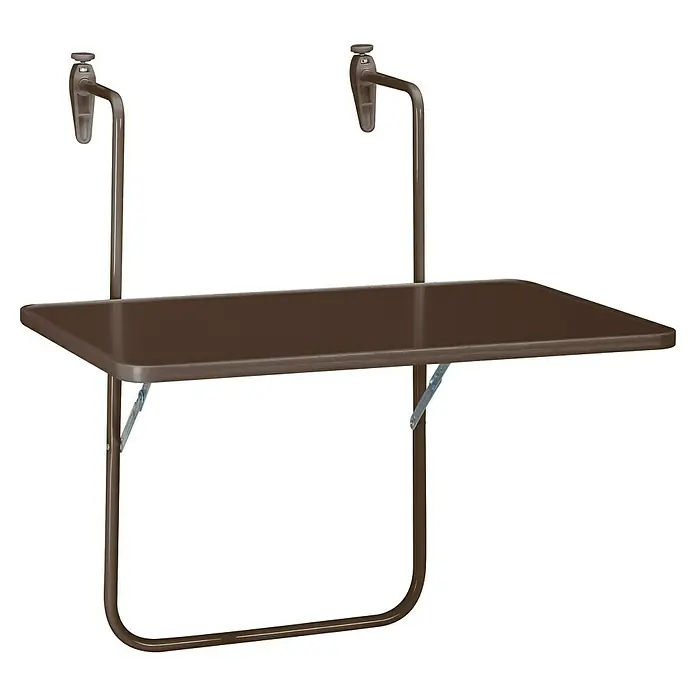 Barths Balkon-Hängetisch Boy - L x B x H: 60 x 40 x 5 cm, Stahl, Braun, Klappbar - Klappbarer Balkontisch in Braun. Praktisch für kleine Räume und Balkone, ideal für Mahlzeiten im Freien.