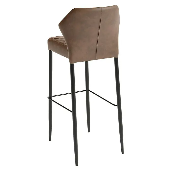 Feros Garten-Barhocker Louis - Stahl, Velours, Braun, B x T x H: 46 x 49 x 109 cm - Brauner Barhocker mit schwarzen Beinen und Fußstütze. Der Barhocker ist aus hochwertigen Materialien gefertigt und bietet hohen Sitzkomfort.