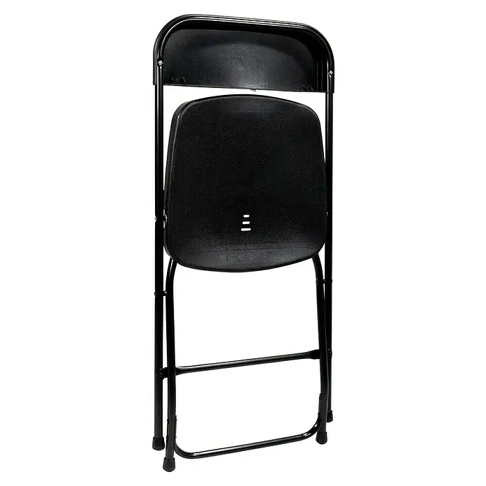 Feros Klappstuhl Budget - Stahl, Schwarz, B x T x H: 45 x 45 x 80,5 cm - Schwarzer Klappstuhl mit Metallrahmen und Kunststofflehne, ideal für Veranstaltungen und den flexiblen Einsatz.