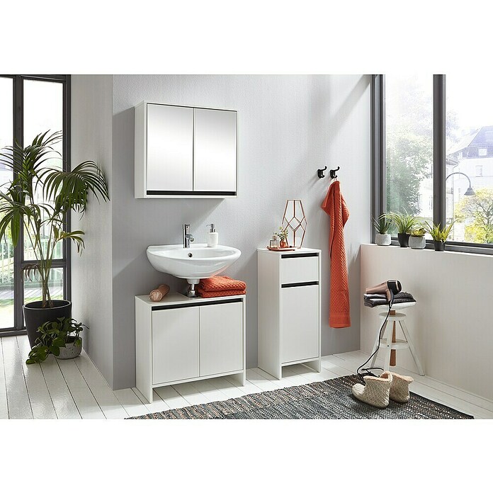 Basic Midischrank Basic (28 x 32 x 80 cm, Weiß)