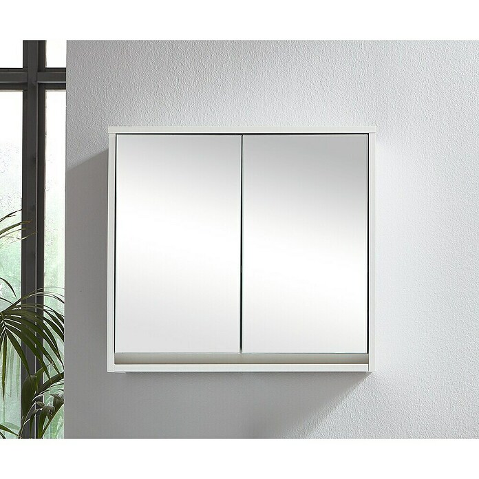 Basic Spiegelschrank Basic (60 x 20 cm, Ohne Beleuchtung, Weiß)