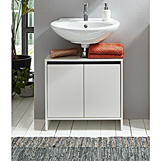 Trendteam Waschtischunterschrank Basic (60 x 28 x 55 cm, Weiß)