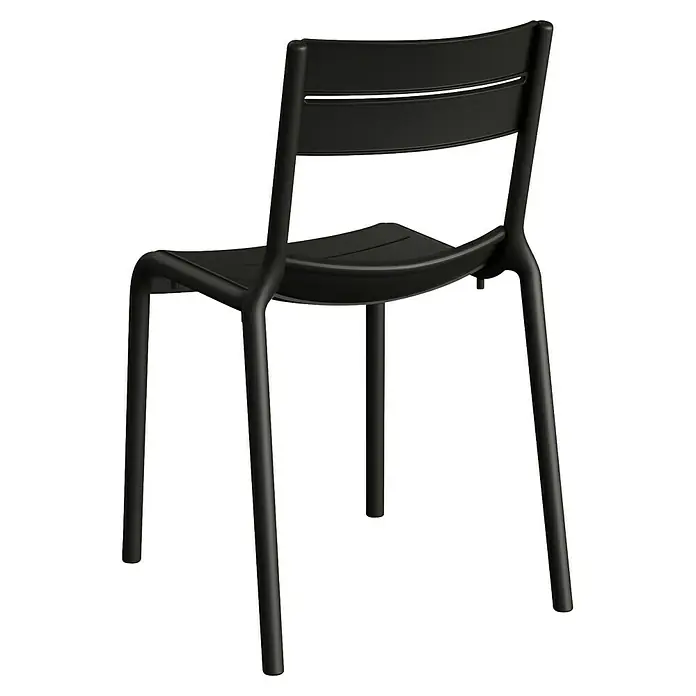 Stapelstuhl Calor - Polypropylen, Stapelbar, Schwarz, B x T x H: 49 x 55 x 82 cm - Schwarzer Stuhl mit schlankem, minimalistischem Design, ideal für moderne Innenräume. Perfekte Ergänzung für jedes Esszimmer oder Büro.
