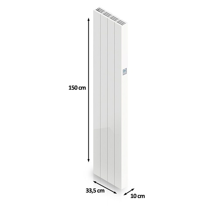 HJM Emisor térmico vertical WiFi AVA V (1.000 W, Blanco, 10 x 33,5 x 150 cm, Cerámico) | BAUHAUS
