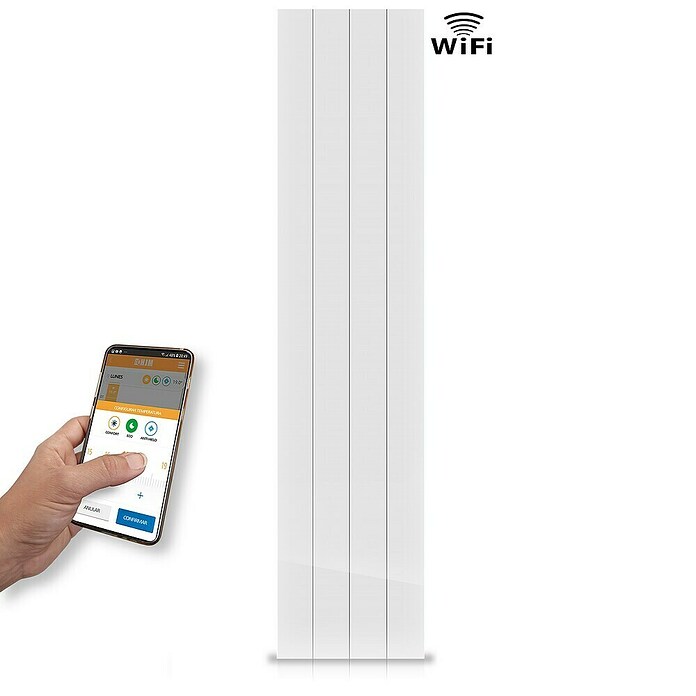 HJM Emisor térmico vertical WiFi AVA V (1.000 W, Blanco, 10 x 33,5 x 150 cm, Cerámico) | BAUHAUS