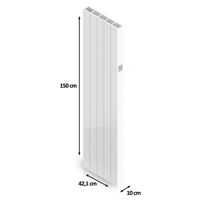HJM Emisor térmico vertical WiFi AVA V (1.500 W, Blanco, 10 x 42,1 x 150 cm, Cerámico) | BAUHAUS
