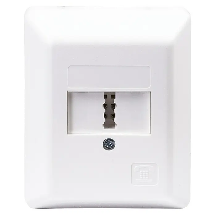 Schwaiger TAE-Anschlussstecker F Universal - Weiß, Kunststoff, Aufputzmontage - Weiße Telefonanschlussdose zur Wandmontage mit Anschlussklemmen und Schraube zur einfachen Installation in Wohnräumen oder Büros.