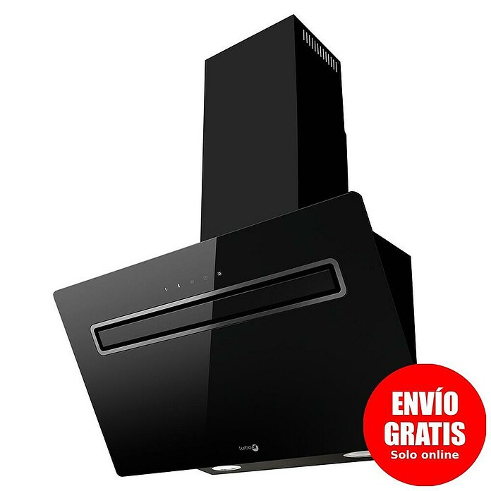 Turboair Campana decorativa Kelia (Ancho: 59,8 cm, Máx. Potencia del ventilador en modo extracción: 650 m³/h, Negro) | BAUHAUS