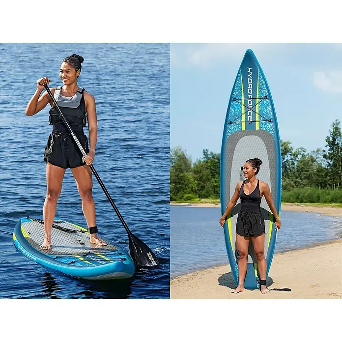Bestway Hydro Force SUP-Board Aqua Glider™ - L x B x H: 320 x 79 x 12 cm, Nutzlast: 110 kg, Aufblasbar - Die Hydro Force Paddleboard-Kollektion: Abenteuer auf dem Wasser mit Stil und Leistung.