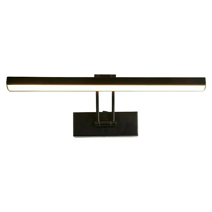 Searchlight LED-Bilderleuchte Rhodes - 9 W, L x B x H: 18 x 40 x 18 cm, Schwarz - Elegante, dunkle Bilderleuchte für eine stilvolle Beleuchtung von Gemälden und Kunstwerken.