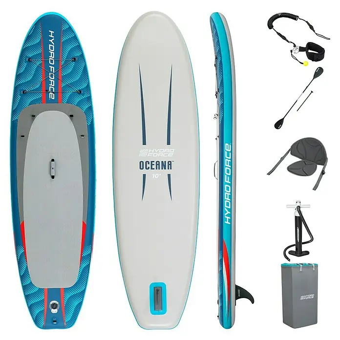 Bestway Hydro Force SUP-Board-Set Oceana™ mit Sitz - L x B x H: 305 x 84 x 15 cm, Nutzlast: 130 kg, Aufblasbar, Blau - Das Hydro-Force Oceana SUP-Board: Ein vielseitiges, aufblasbares Stand-Up-Paddle-Board für unvergessliche Wasserabenteuer.
