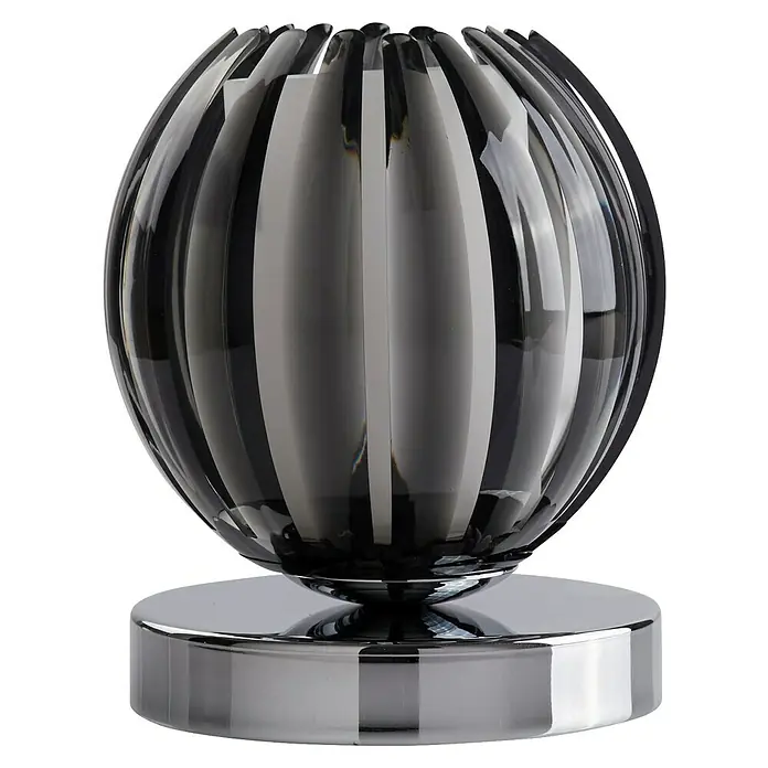 Searchlight Tischleuchte Claw - 33 W, L x B x H: 11 x 11 x 14 cm, Chrom, G9 - Elegante graue Kristallkugel-Tischleuchte auf einem glänzenden Chromsockel. Das edle Design ist ein Blickfang in jedem Raum.