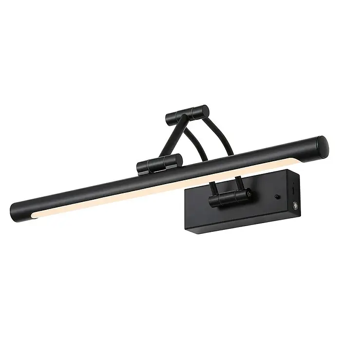 Searchlight LED-Bilderleuchte Herron - 3 W, L x B x H: 29,5 x 43,5 x 29,5 cm, Schwarz - Schwarze Bilderleuchte mit moderner LED-Technologie zur stilvollen Akzentuierung von Gemälden und Kunstwerken im Innenraum.