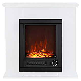 Fulmo Chimenea eléctrica Segovia (1.150 W, Blanco, 18,5 x 70 x 71 cm)