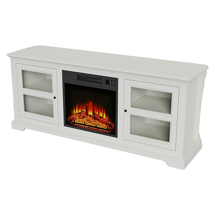 Fulmo Mueble para chimenea Rubens (40 x 119 x 81 cm, Blanco, Madera) | BAUHAUS