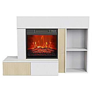 Fulmo Mueble para chimenea Da Vinci (40 x 119 x 81 cm, Blanco, Madera)