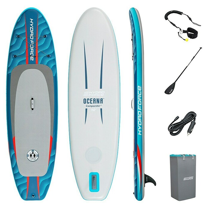 Bestway Hydro Force SUP-boardset Oceana™ Compactair™ met geïntegreerde elektrische pomp (l x b x h: 305 x 84 x 15 cm, Belasting: 130 kg, Opblaasbaar, Blauw) | BAUHAUS