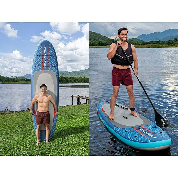 Bestway Hydro Force SUP-boardset Oceana™ Compactair™ met geïntegreerde elektrische pomp (l x b x h: 305 x 84 x 15 cm, Belasting: 130 kg, Opblaasbaar, Blauw) | BAUHAUS