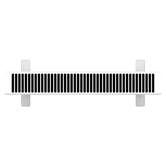 Ksix Calefactor de aire Blaze - 2.000 W, Blanco - Primer plano de un registro de radiador blanco con rejillas negras, ideal para regular las temperaturas interiores.