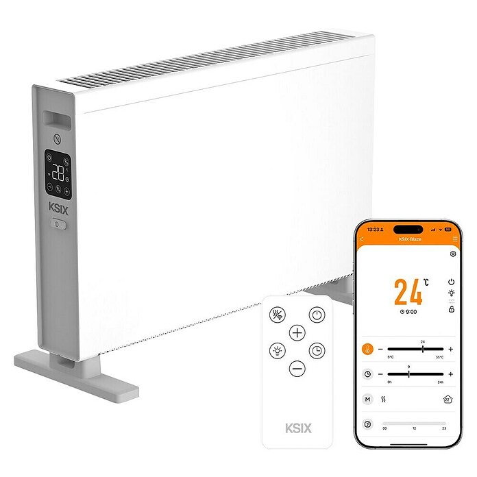 Ksix Calefactor de aire Blaze (2.000 W, Blanco, 23 x 62 x 43 cm) | BAUHAUS