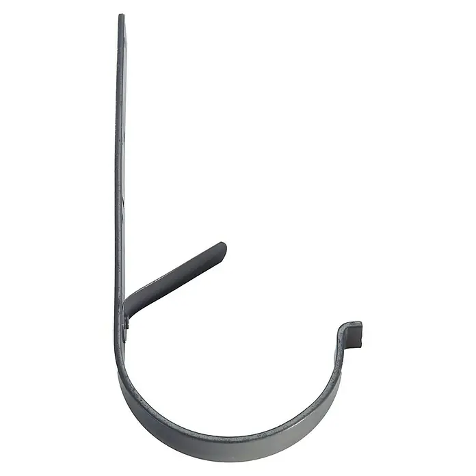 FunkeGruppe Rinneneisen - Nennweite: 75 mm, Stahl, Blank - Detailansicht einer Dachrinnenhalterung aus Metall, die Stabilität und Funktion vereint.