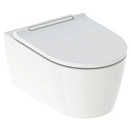 Geberit Wand-WC-Set ONE (Spülrandlos, Mit schmutzabweisender Glasur, Spülform: Tief, WC Abgang: Waagerecht, Weiß)