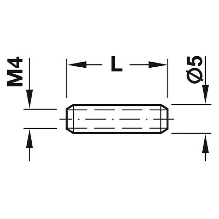 Häfele GewindehülseLänge: 22 mm, Passend für: Holzdicken 28 - 33 mm Front View