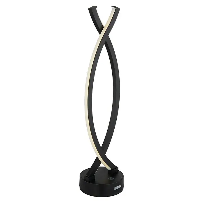 Globo LED-Tischleuchte Hela - Höhe: 41 cm, Schwarz, Warmweiß - Elegante schwarze DNA-Tischleuchte mit LED-Beleuchtung, die ein modernes Ambiente in jeden Raum bringt. Perfekt als stilvolle Akzentbeleuchtung.