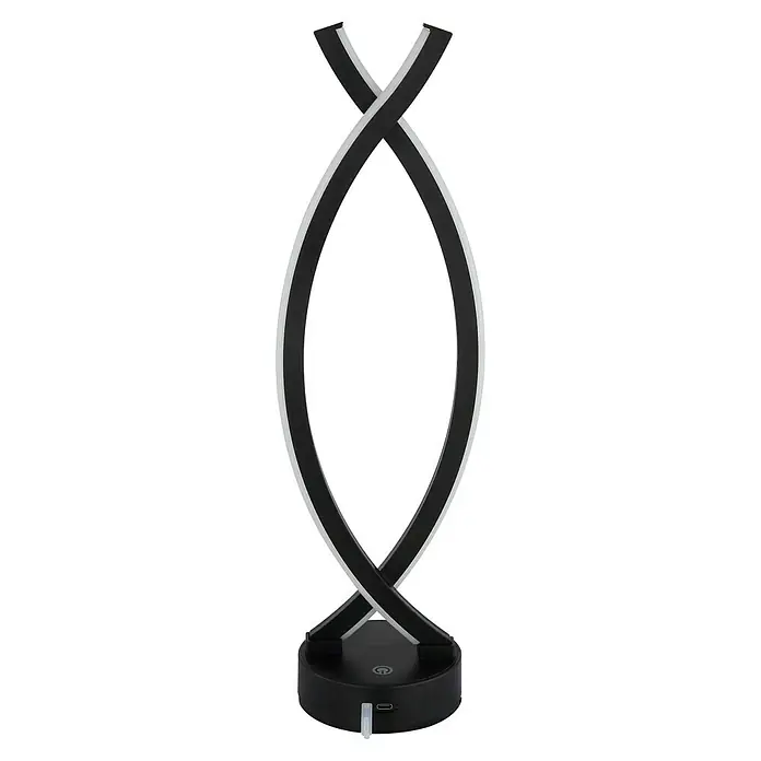 Globo LED-Tischleuchte Hela - Höhe: 41 cm, Schwarz, Warmweiß - Elegante DNA-Tischleuchte. Die Lampe mit der Optik einer DNA-Doppelhelix sorgt für stimmungsvolles Licht und ist ein moderner Hingucker.