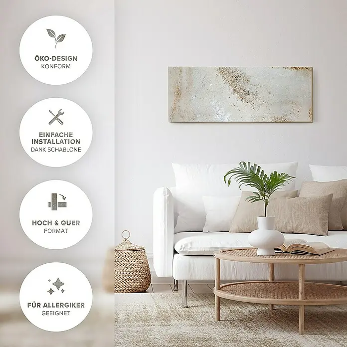 Marwona Infrarotheizkörper Infrarotheizung - B x H: 40 x 100 cm, 800 W, Shiva 800 Watt Smart Home - Produktmerkmale: Öko-Design, einfache Installation, flexibles Format & für Allergiker geeignet.