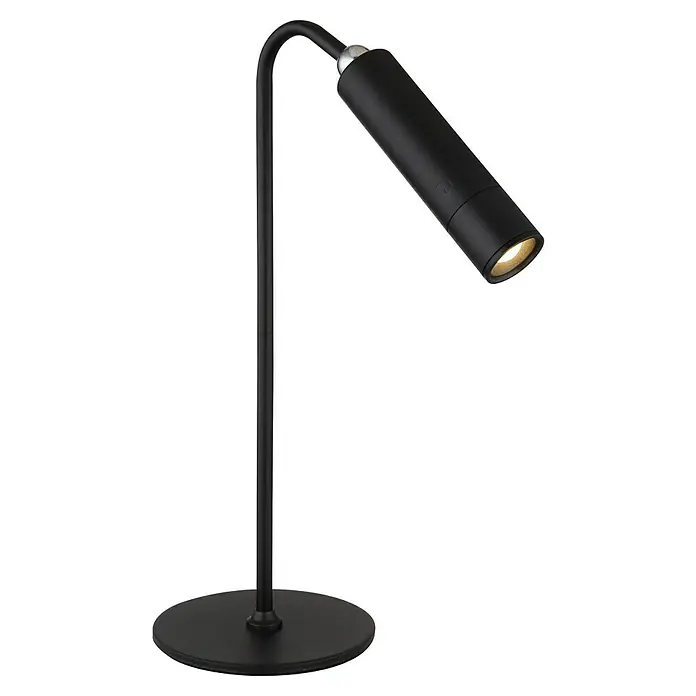 Globo LED-Tischleuchte Andra - L x B x H: 26 x 12,4 x 33,5 cm, Schwarz, Warmweiß - Eine elegante, schwarze Schreibtischlampe mit einem schlanken, modernen Design, die Licht und Stil vereint. Perfekt für jeden Arbeitsbereich.