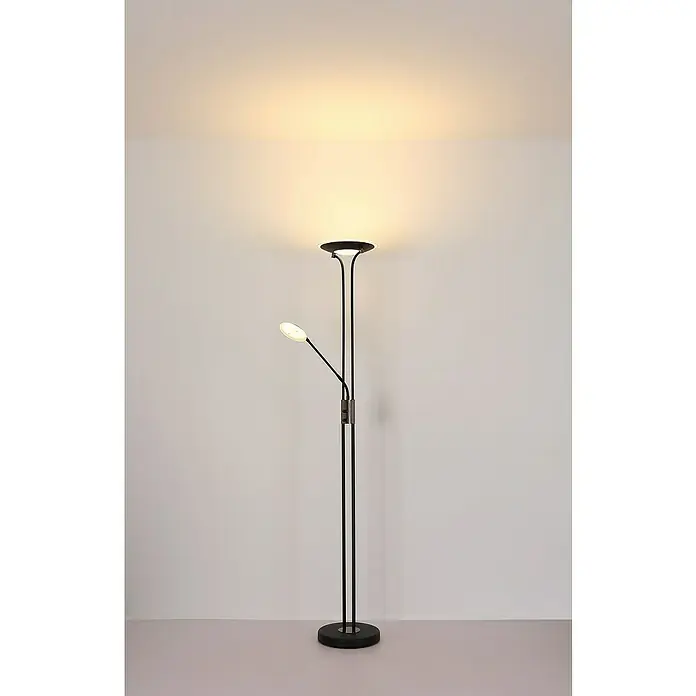 Globo LED-Deckenfluter Tamika - 25 W, Höhe: 180 cm, Schwarz, Kaltweiß - Eine elegante Stehlampe mit Leselampe, die durch ihr modernes Design und warmes Licht eine angenehme Atmosphäre schafft.