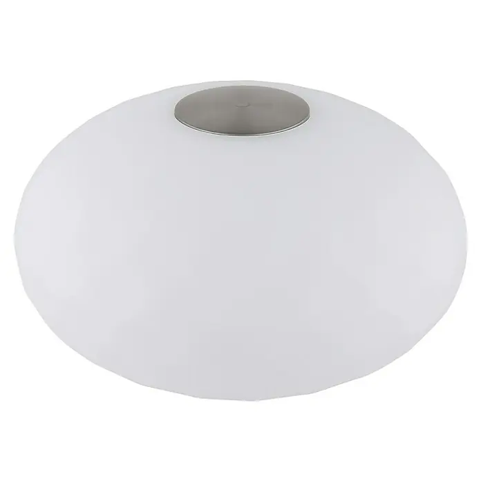 Globo LED-Tischleuchte Laela - 0,5 W, Weiß, RGBW, Ø x H: 20 x 11,7 cm - Nahaufnahme einer stilvollen, runden Deckenleuchte mit einem eleganten, silbernen Detail. Helle Beleuchtung für jeden Raum.