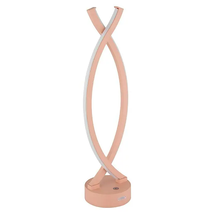 Globo LED-Tischleuchte Hela - L x B x H: 12,5 x 10 x 41 cm, Beige, Warmweiß - Moderne DNA-Tischleuchte in Rosa mit weißem Akzent. Ideal für stilvolle Beleuchtung.