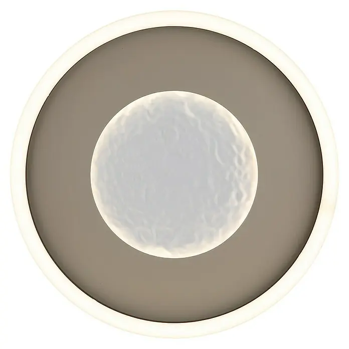 Globo LED-Deckenleuchte rund Wiley - 24 W, Ø x H: 33 x 5,7 cm, Weiß, Kaltweiß - Elegante runde LED-Deckenleuchte mit modernem Design. Die Leuchte kombiniert einen äußeren Ring mit einem zentralen, strukturierten Diffusor.