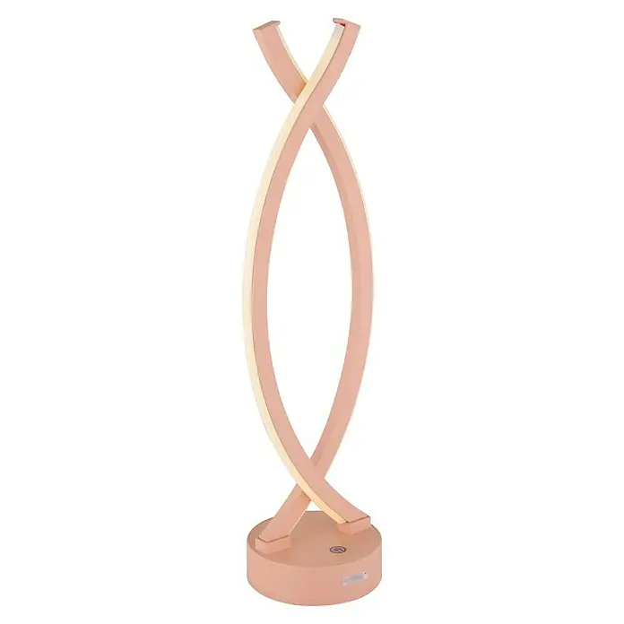 Globo LED-Tischleuchte Hela - L x B x H: 12,5 x 10 x 41 cm, Beige, Warmweiß - Ein modernes, spiralförmiges LED-Nachtlicht in sanftem Rosa, das eine warme und gemütliche Atmosphäre schafft.\n