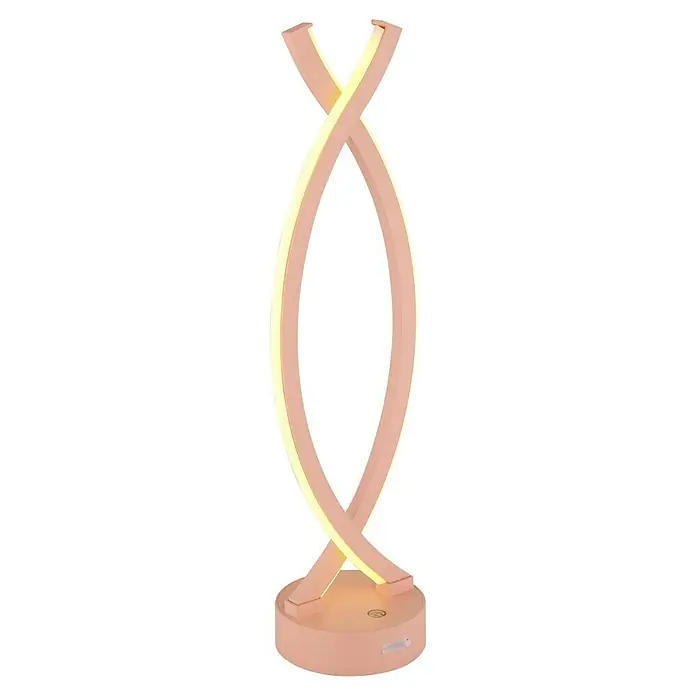 Globo LED-Tischleuchte Hela - L x B x H: 12,5 x 10 x 41 cm, Beige, Warmweiß - Moderne DNA-Tischleuchte in Rosa. Elegantes Design, perfekt als stilvolle Dekoration für jeden Raum. Ein echter Hingucker!