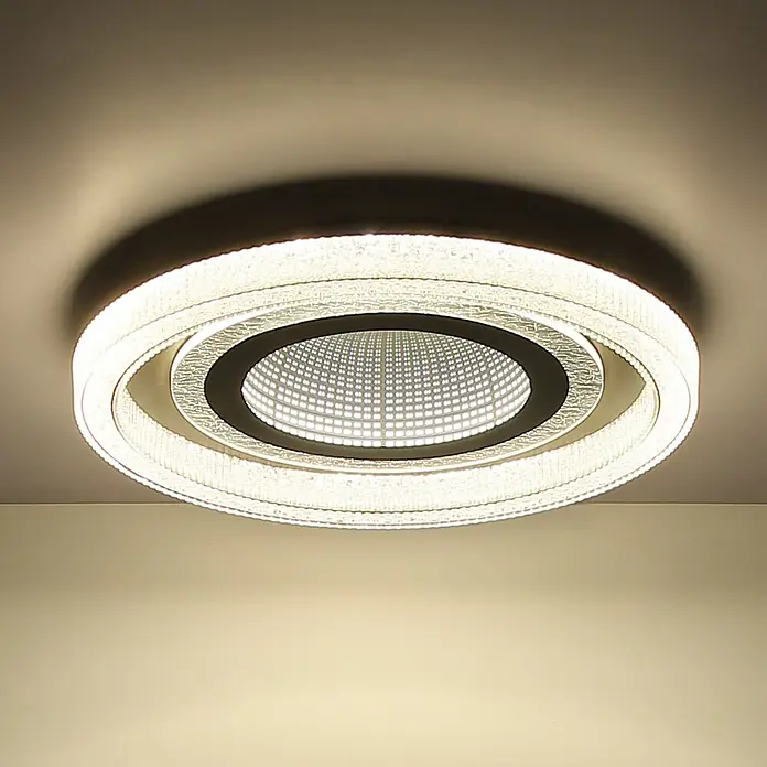 Globo LED-Deckenleuchte rund mit Tunneleffekt Alsuna - 48 W, Ø x H: 48 x 7 cm, Weiß - Moderne Deckenleuchte mit ringförmigem Design und LED-Beleuchtung, die ein helles und elegantes Ambiente schafft.