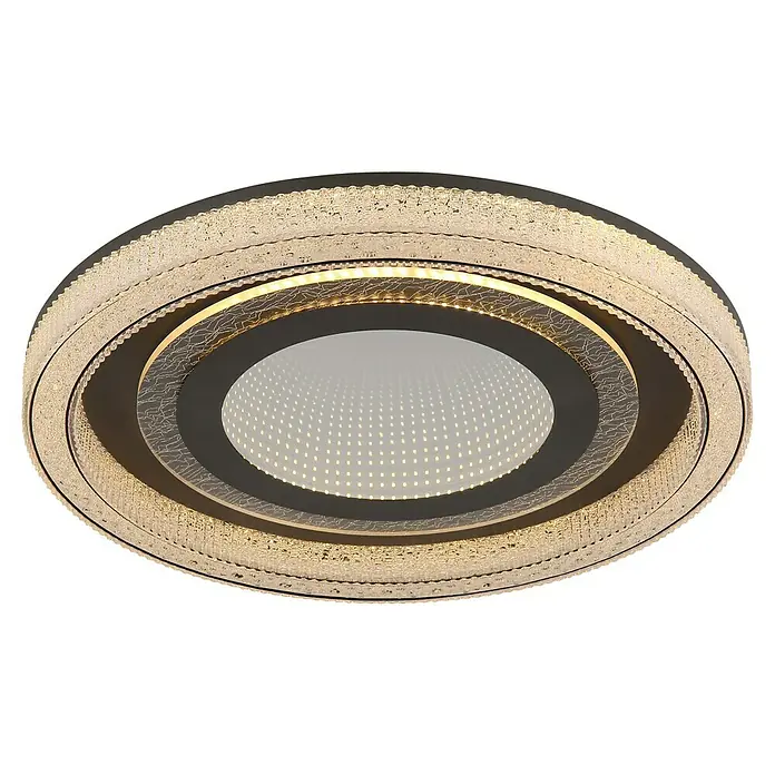 Globo LED-Deckenleuchte rund mit Tunneleffekt Alsuna - 48 W, Ø x H: 48 x 7 cm, Anthrazit - Elegante LED-Deckenleuchte mit Kristallakzenten. Die moderne Beleuchtung sorgt für ein stilvolles Ambiente in jedem Raum mit ihrem einzigartigen Design.