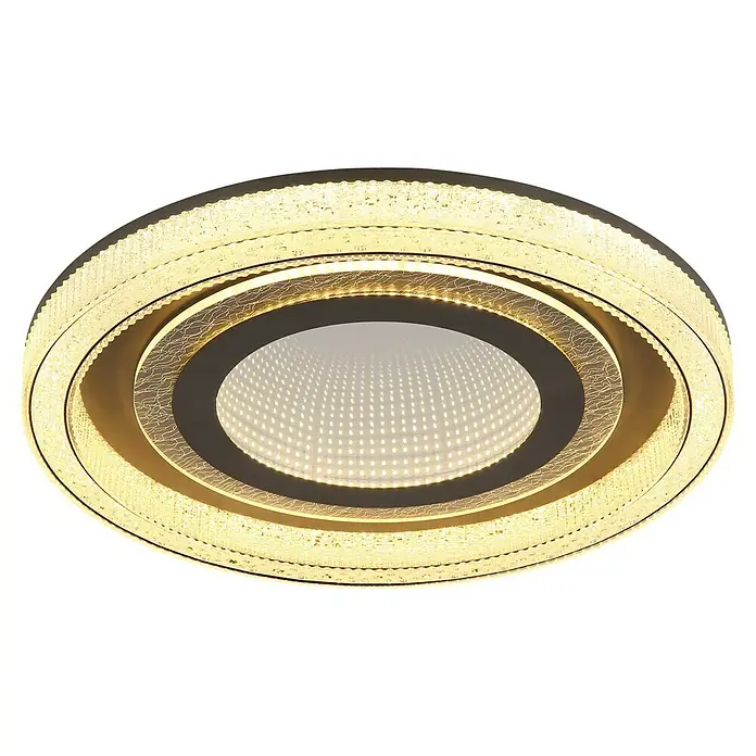 Globo LED-Deckenleuchte rund mit Tunneleffekt Alsuna - 48 W, Ø x H: 48 x 7 cm, Anthrazit - Moderne Deckenleuchte mit Kristalldekor und LED-Beleuchtung, ideal für stilvolle Innenräume.